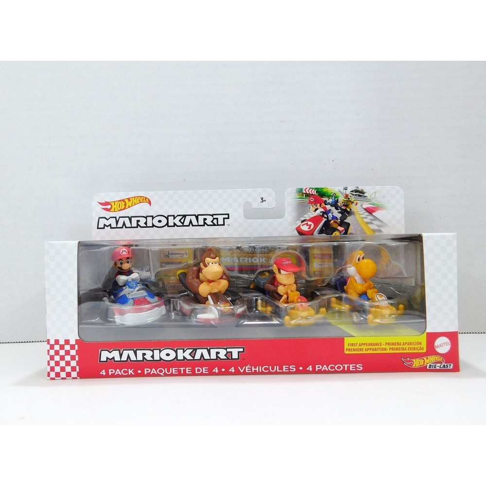 Hot Wheels Mario Kart 1:64 Car - HDB22 DONKEY KONG DIDDY KONG MARIO ORANGE YOSHI